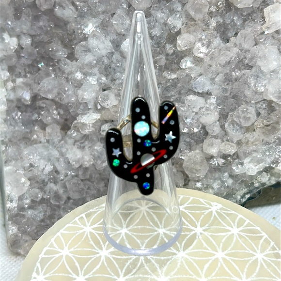 sm sterling Jewelry - Native style Galaxy Cactus Inlay ring